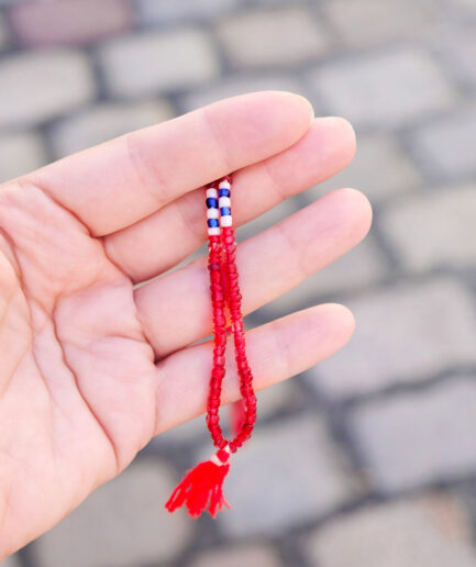 Collier indien en perles rouges