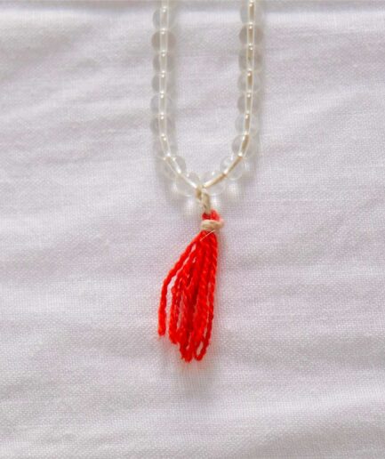 Collier indien en perles transparentes