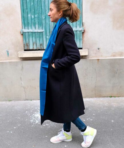 Foulard en cachemire bleu