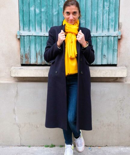 Foulard en cachemire jaune