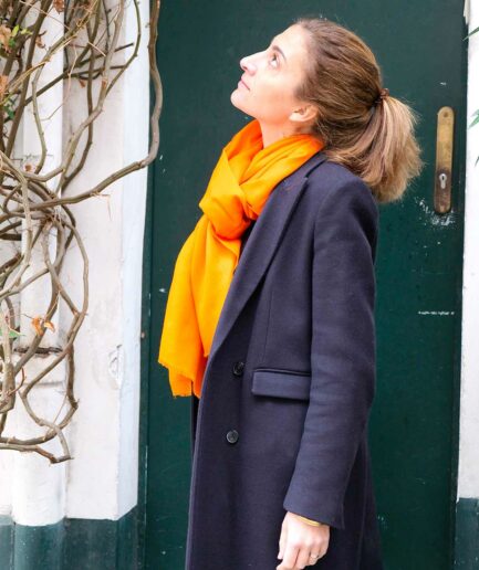 Foulard en cachemire orange