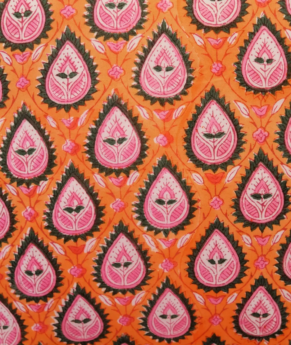 Tissu indien orange