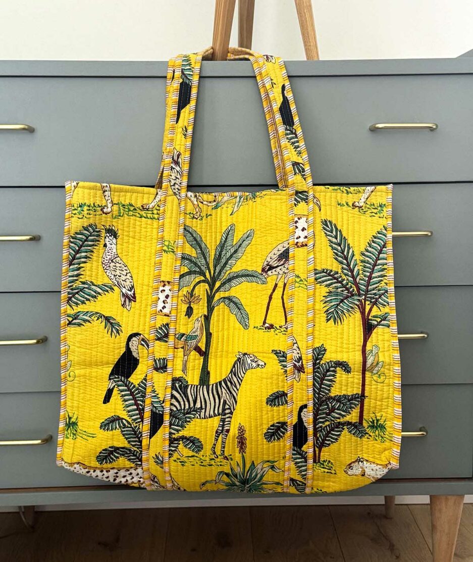 Sac de plage jungle jaune