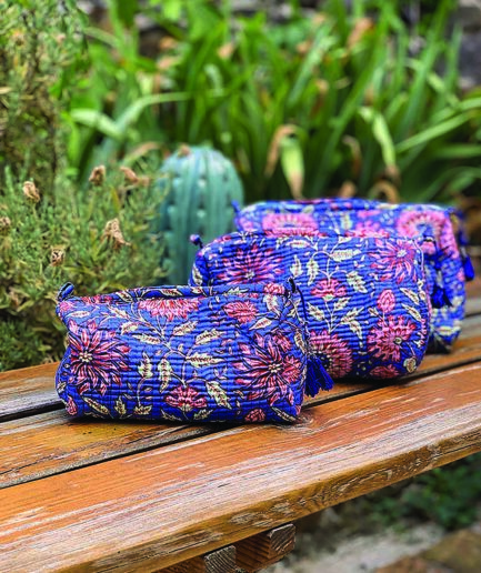 Trousse en coton matelassé indien